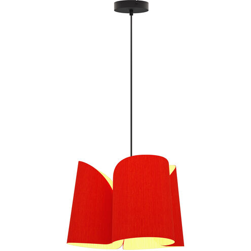 Julieta 1 Light 18.1 inch Black Pendant Ceiling Light in Red/Ash, 18 in, WEP Collection