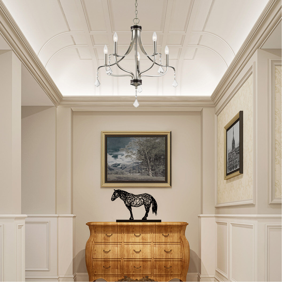 Laurel 5 Light 24 inch Brushed Nickel Chandelier Ceiling Light