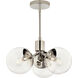 Silvarious 3 Light Polished Nickel Chandelier/Semi Flush Ceiling Light