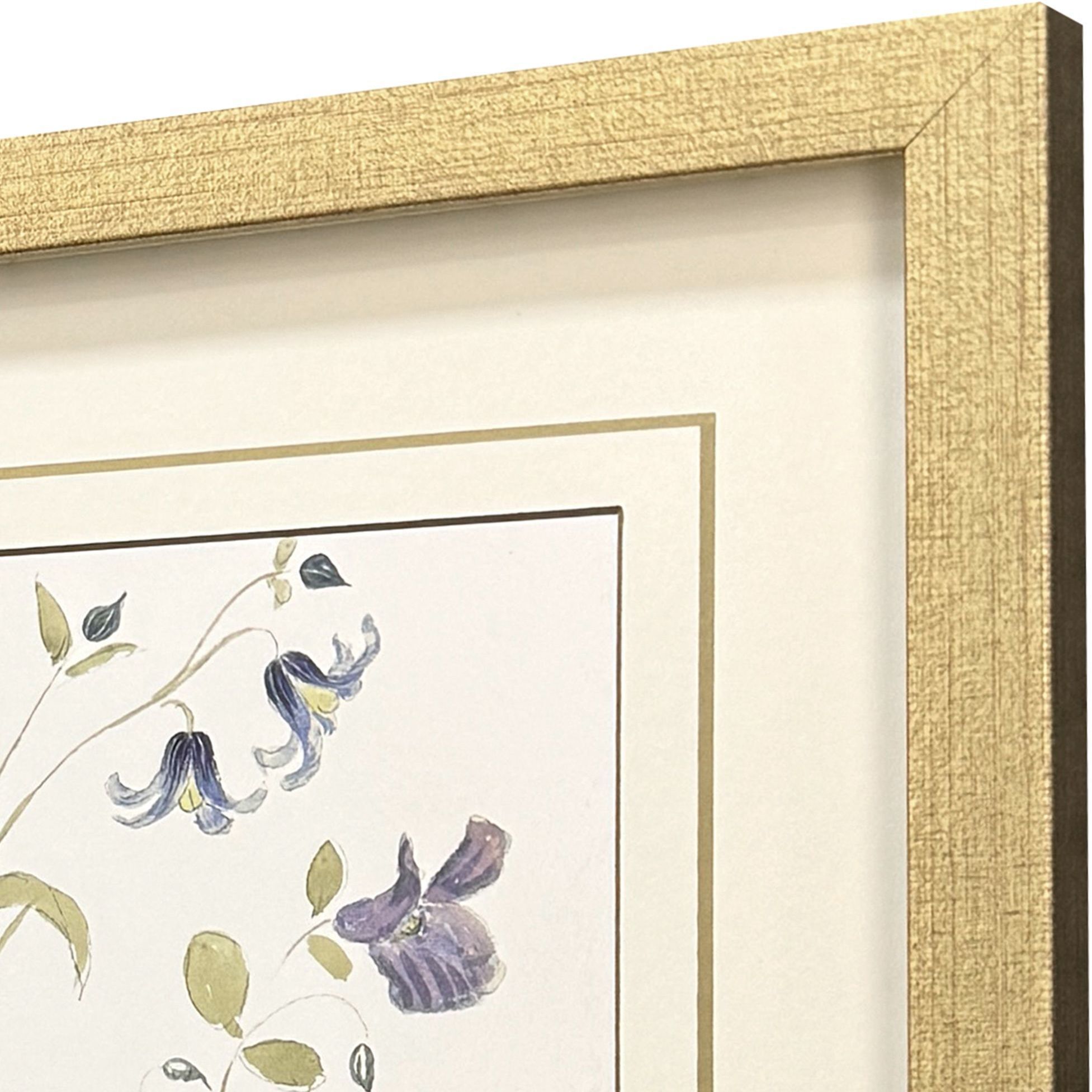 Garden Study Green and Pink and Multi and Yellow Framed Art