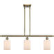 Ballston Hadley LED 36 inch Antique Brass Island Light Ceiling Light in Matte White Glass, Ballston