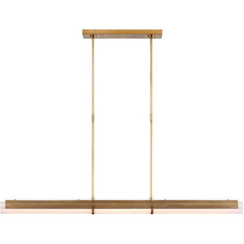 Kelly Wearstler Precision LED 50 inch Antique-Burnished Brass Linear Chandelier Ceiling Light, Large