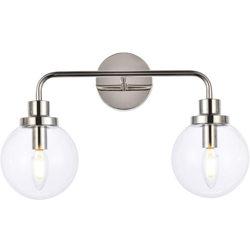 Hanson 2 Light 19 inch Polish Nickel Bath Sconce Wall Light