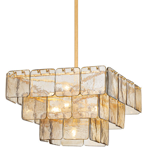 Regal 9 Light 24.5 inch Vintage Gold Leaf Chandelier Ceiling Light