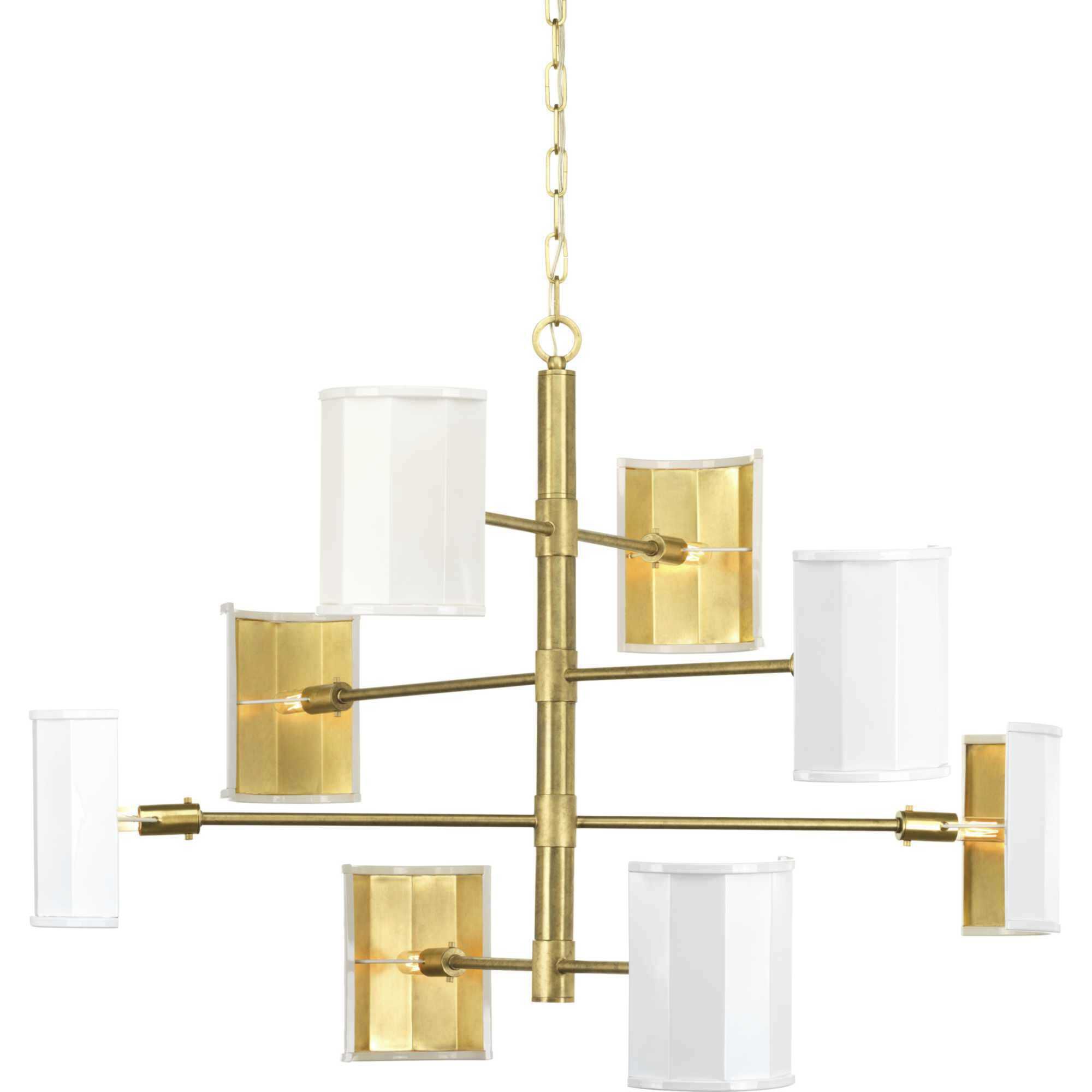 Point Dume™ Wandermere 8 Light 40 inch Brushed Brass Chandelier Ceiling Light, Design Series