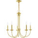 Estate 5 Light 25 inch Polished Brass Chandelier Ceiling Light