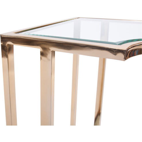 Scalloped Edge 23 X 15 inch Polished Gold Side Table