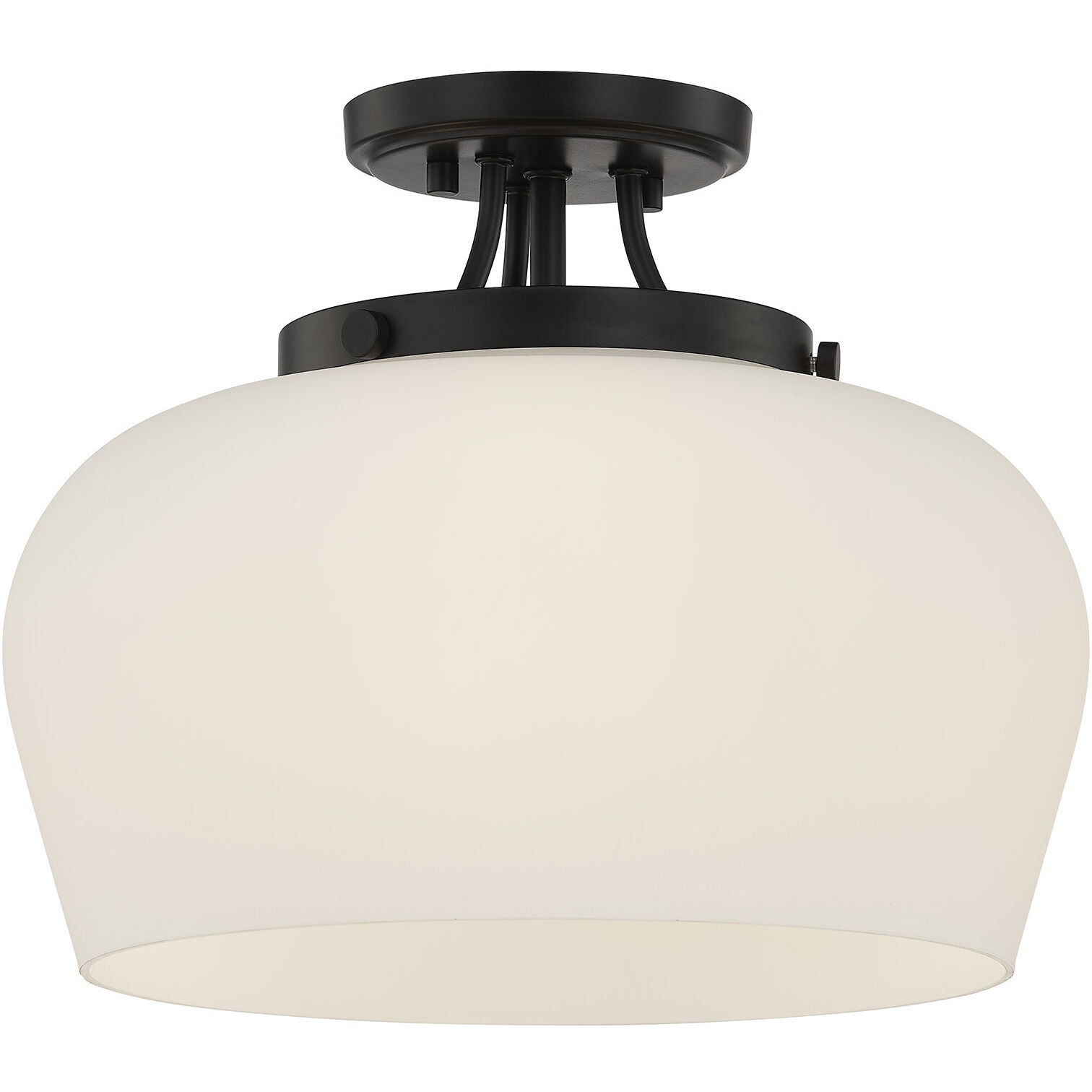 Octave 3 Light 13 inch Matte Black Semi-Flush Ceiling Light, Essentials