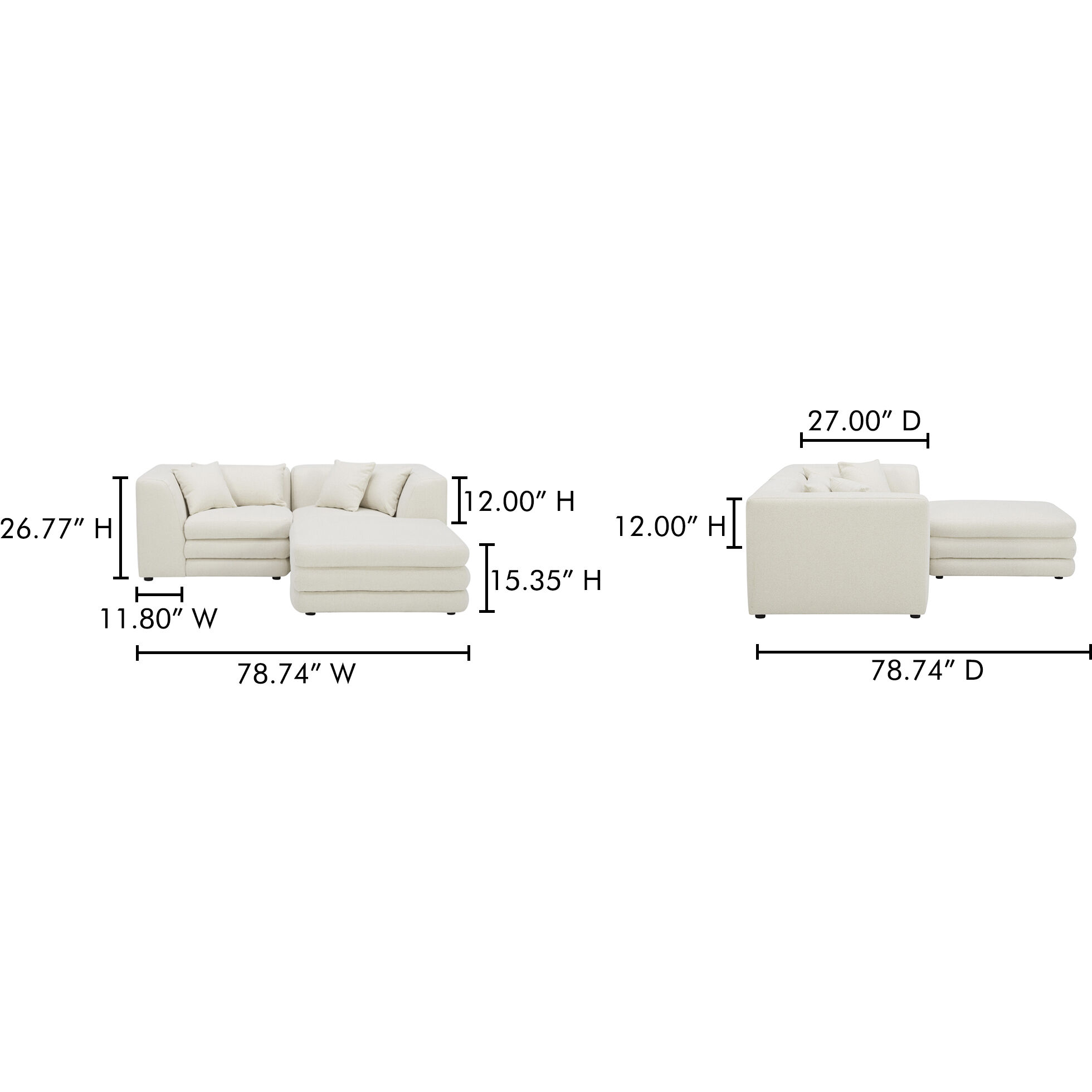 Lowtide Nook White Modular Sectional