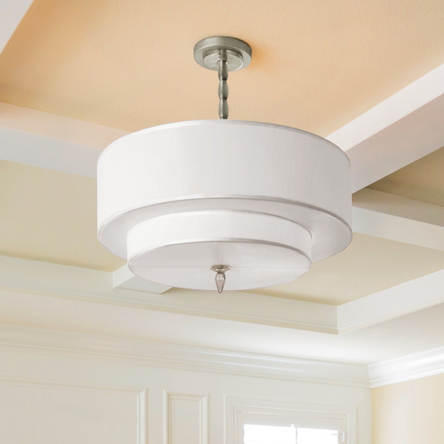 Luxo 5 Light 26 inch Satin Nickel Chandelier Ceiling Light