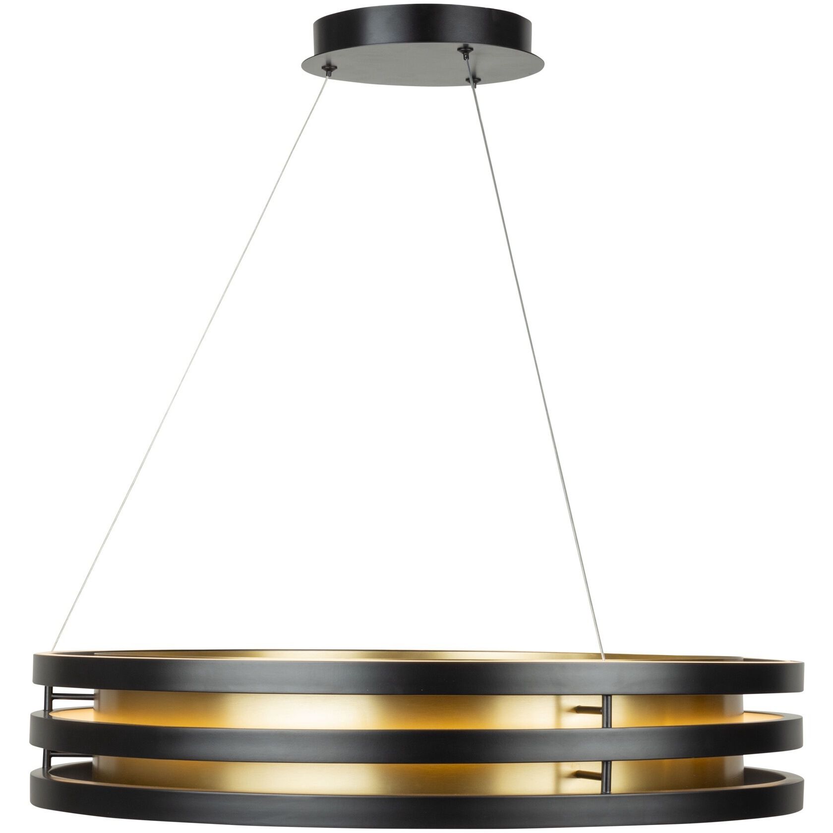 Toledo LED 25.5 inch Black and Brushed Brass Chandelier Ceiling Light