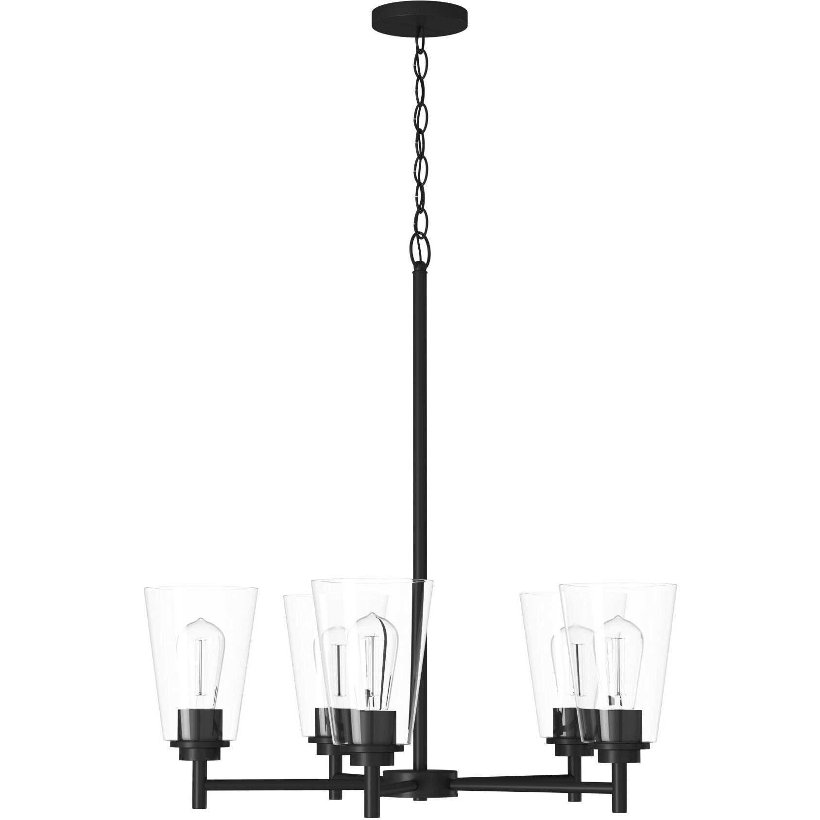 Westin 5 Light 24 inch Matte Black Chandelier Ceiling Light