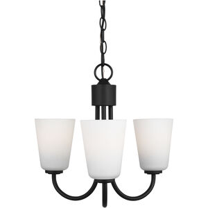 Miles 3 Light 21.5 inch Midnight Black Chandelier Ceiling Light