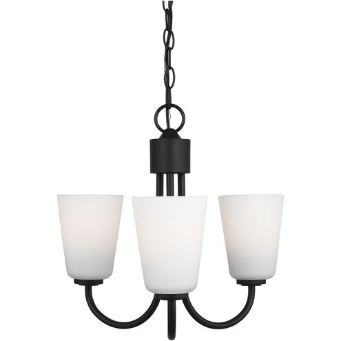 Miles 3 Light 21.5 inch Midnight Black Chandelier Ceiling Light