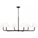 C&M by Chapman & Myers Fiona 6 Light 50 inch Aged Iron Chandelier Ceiling Light