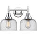 Caden LED 17 inch Polished Chrome Bath Vanity Light Wall Light in Seedy Glass