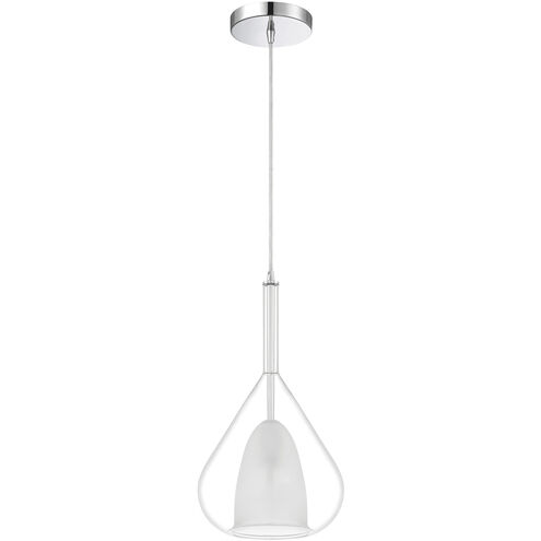 Ray LED 7.75 inch Chrome and Clear and Frosted White Pendant Ceiling Light