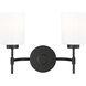 Keylee 2 Light 15.5 inch Matte Black Bathroom Vanity Light Wall Light