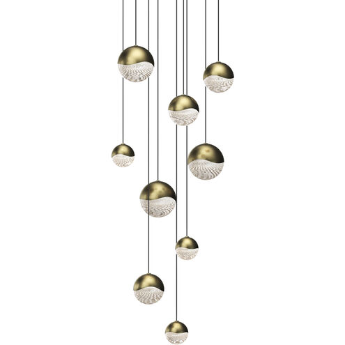 Grapes LED 13.75 inch Brass Pendant Ceiling Light in Assorted