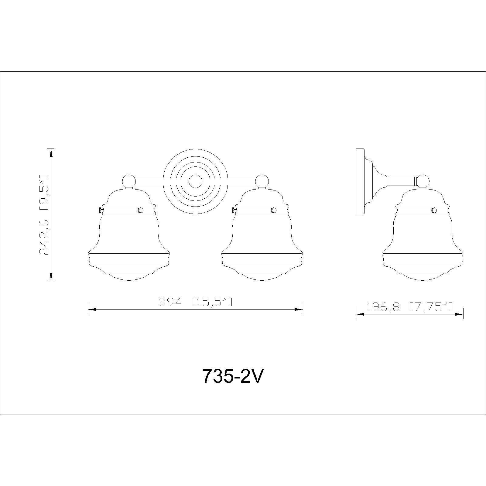 Vaughn 2 Light 15.5 inch Chrome Vanity Wall Light