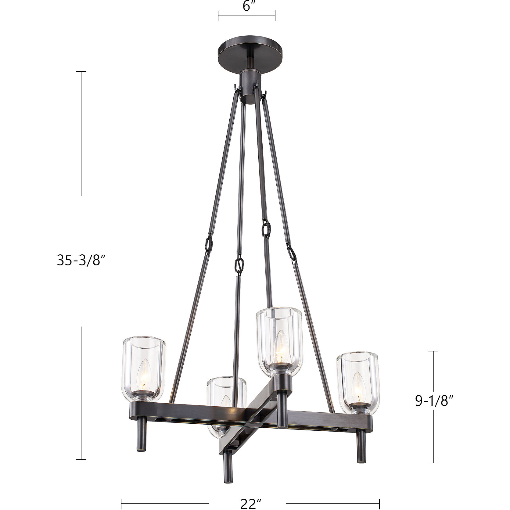 Lucian Pendant Ceiling Light in Vintage Brass, Clear Glass