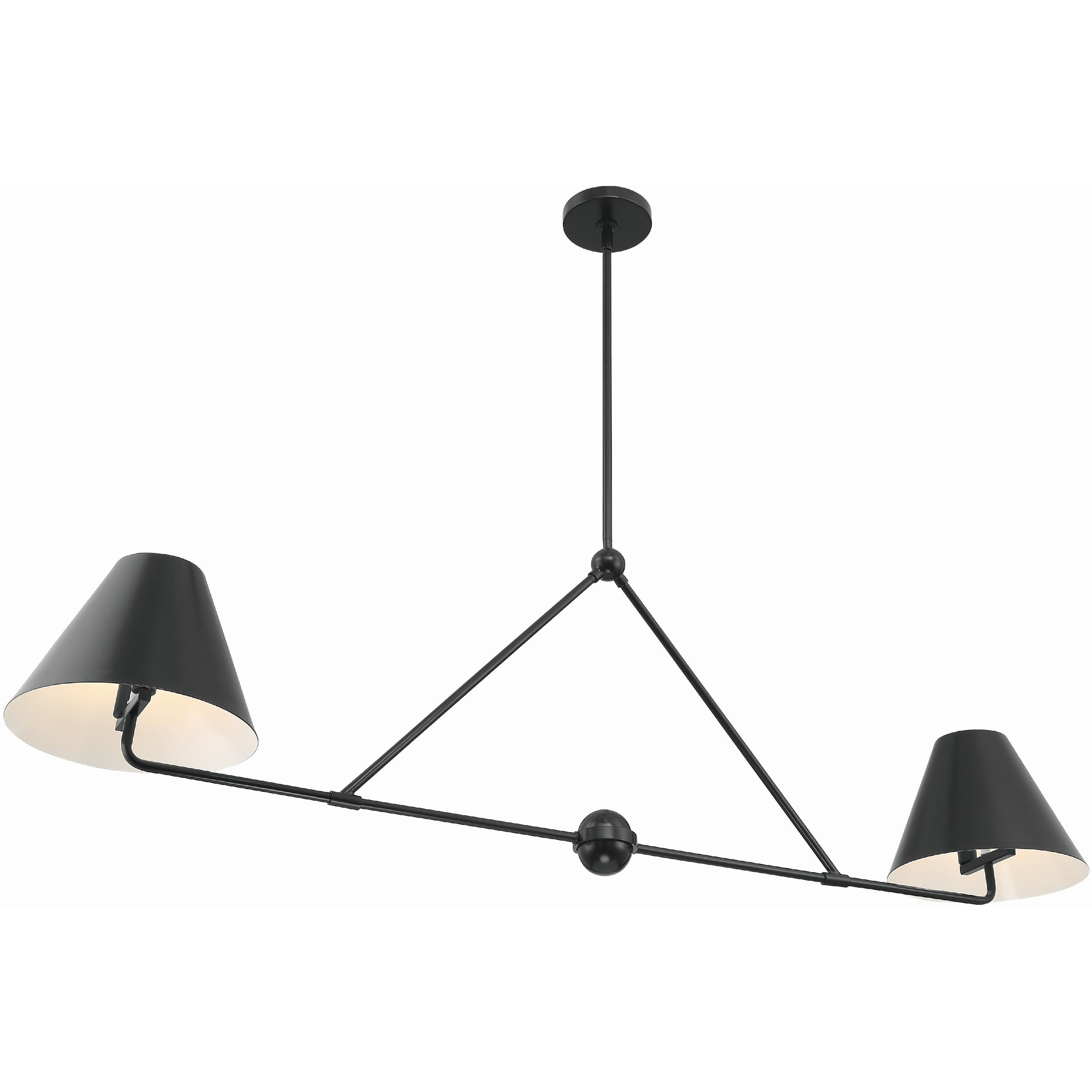 Xavier 4 Light 54 inch Matte Black Linear Chandelier Ceiling Light