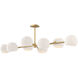 Alora Mood Willow 8 Light 48.25 inch Brushed Gold Linear Pendant Ceiling Light in Opal Glass