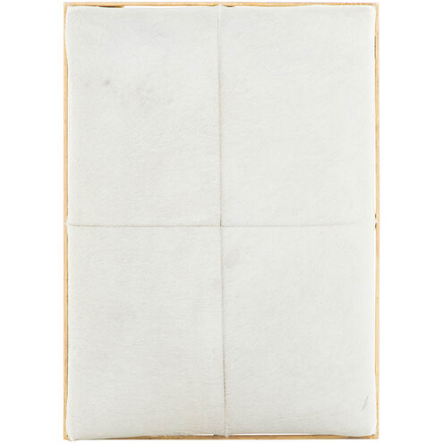 Connelly 19 inch Royale Leaf / Natural Ivory Hide Ottomans Stool