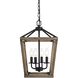 Gage 4 Light 12 inch Brown and Black Pendant Ceiling Light