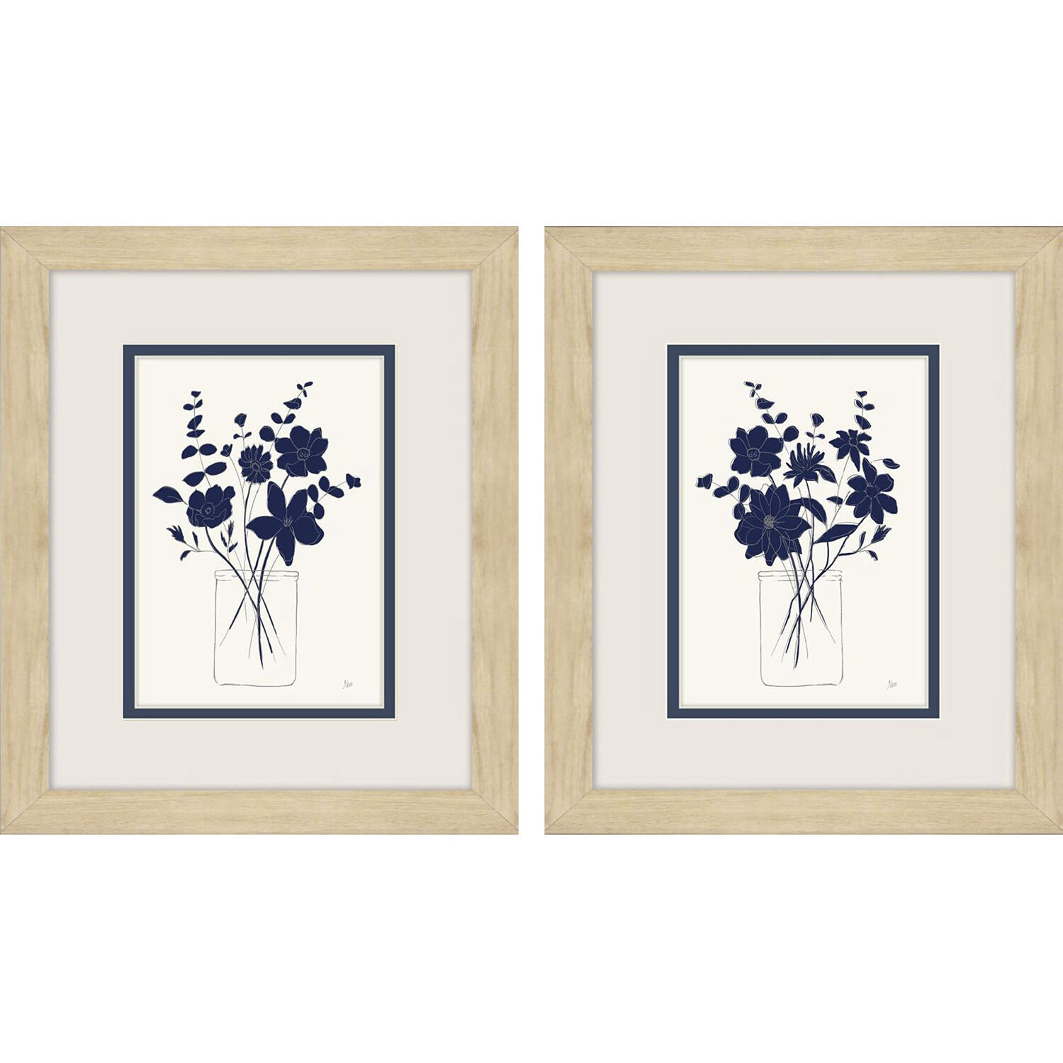 Indigo Sketch Blue Framed Art, Propac