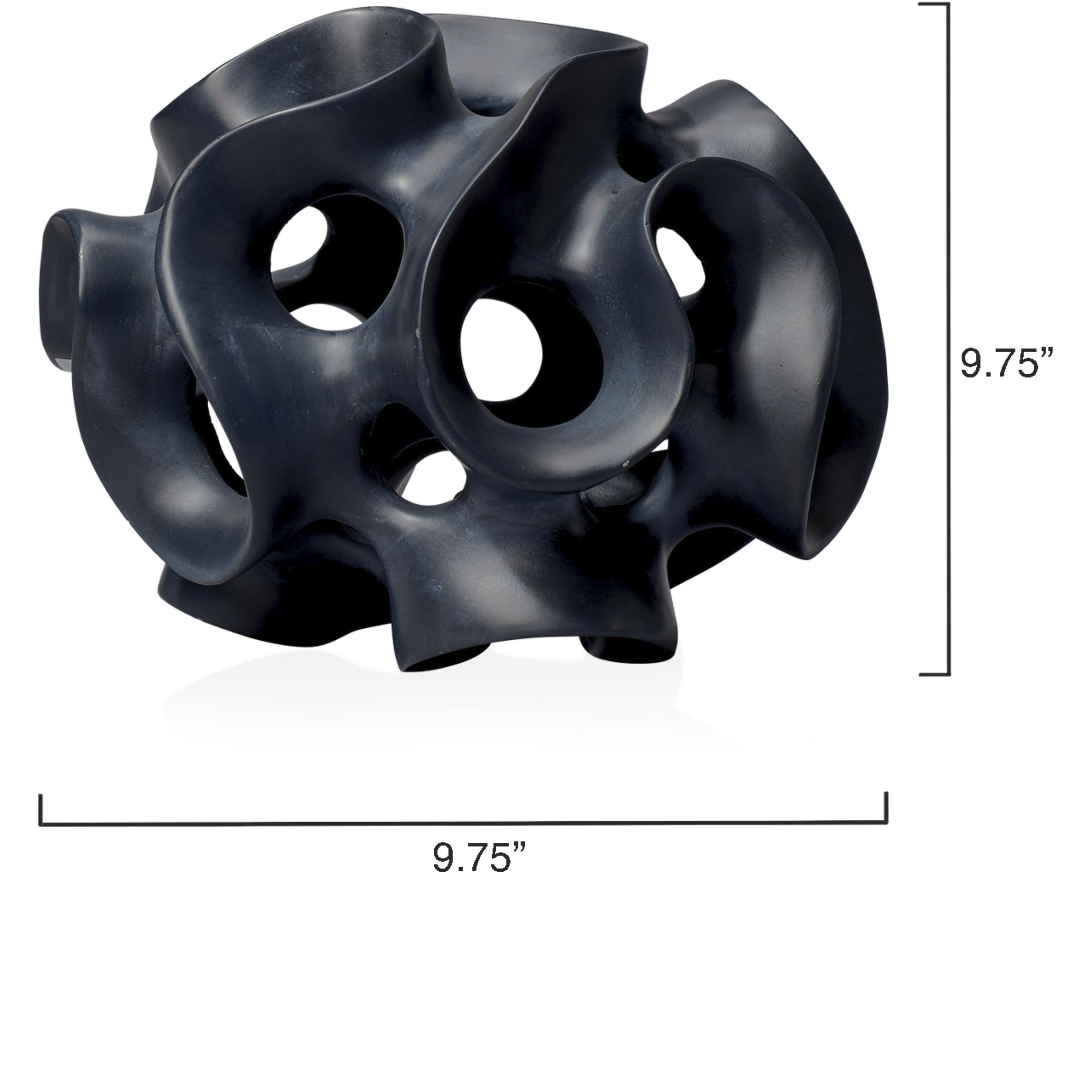 Ribbon Black Decorative Sphere