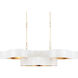 Grand Lotus 6 Light 51 inch Sugar White/Contemporary Gold Leaf Chandelier Ceiling Light