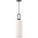 Alora Mood Soji 1 Light 6 inch Matte Black Pendant Ceiling Light in Opal Glass