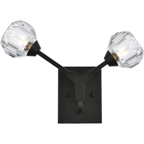 Zayne 2 Light 15 inch Black Wall Sconce Wall Light