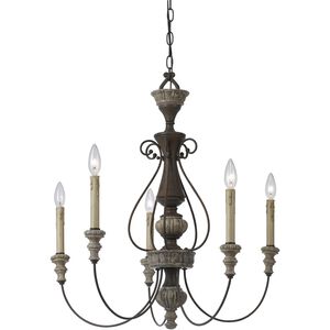 Williams 5 Light 29 inch Rust and Dapple Gray Chandelier Ceiling Light