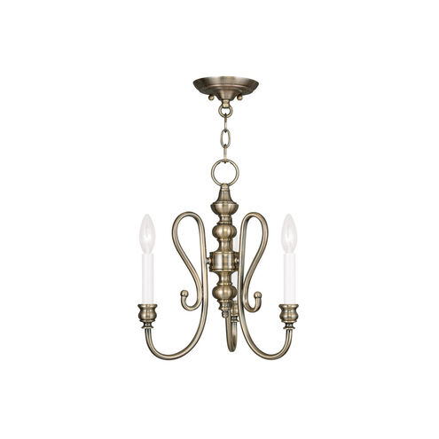 Caldwell 3 Light 14 inch Antique Brass Convertible Mini Chandelier/Ceiling Mount Ceiling Light