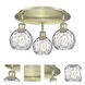 Athens Water Glass 3 Light 17.63 inch Antique Brass Flush Mount Ceiling Light