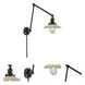 Halophane 30 inch 3.50 watt Matte Black Swing Arm Wall Light, Franklin Restoration