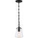 Voss 1 Light 5.75 inch Matte Black Mini Pendant Ceiling Light