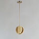 Interval LED 7.75 inch Satin Brass Single Pendant Ceiling Light