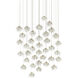 Crystal Bud 36 Light 39 inch Contemporary Silver Leaf Multi-Drop Pendant Ceiling Light