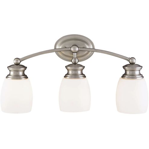 Elise 3 Light 20.5 inch Satin Nickel Bathroom Vanity Light Wall Light, Essentials
