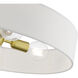 Venlo 4 Light 22 inch Satin Brass with Shiny White Accents Semi-Flush Ceiling Light, Large