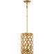 Coronade 3 Light 9 inch Pandora Gold Leaf Mini Pendant Ceiling Light