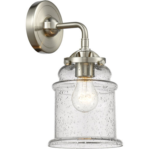 Nouveau Canton 1 Light 6 inch Brushed Satin Nickel Sconce Wall Light in Seedy Glass, Nouveau