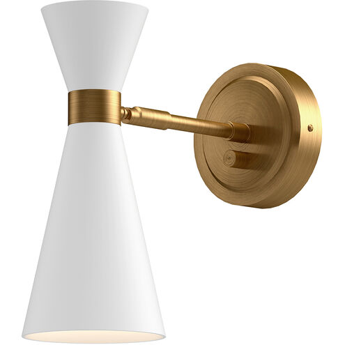 Alora Mood Blake 1 Light 4.38 inch Aged Gold and White Bath Vanity Light Wall Light