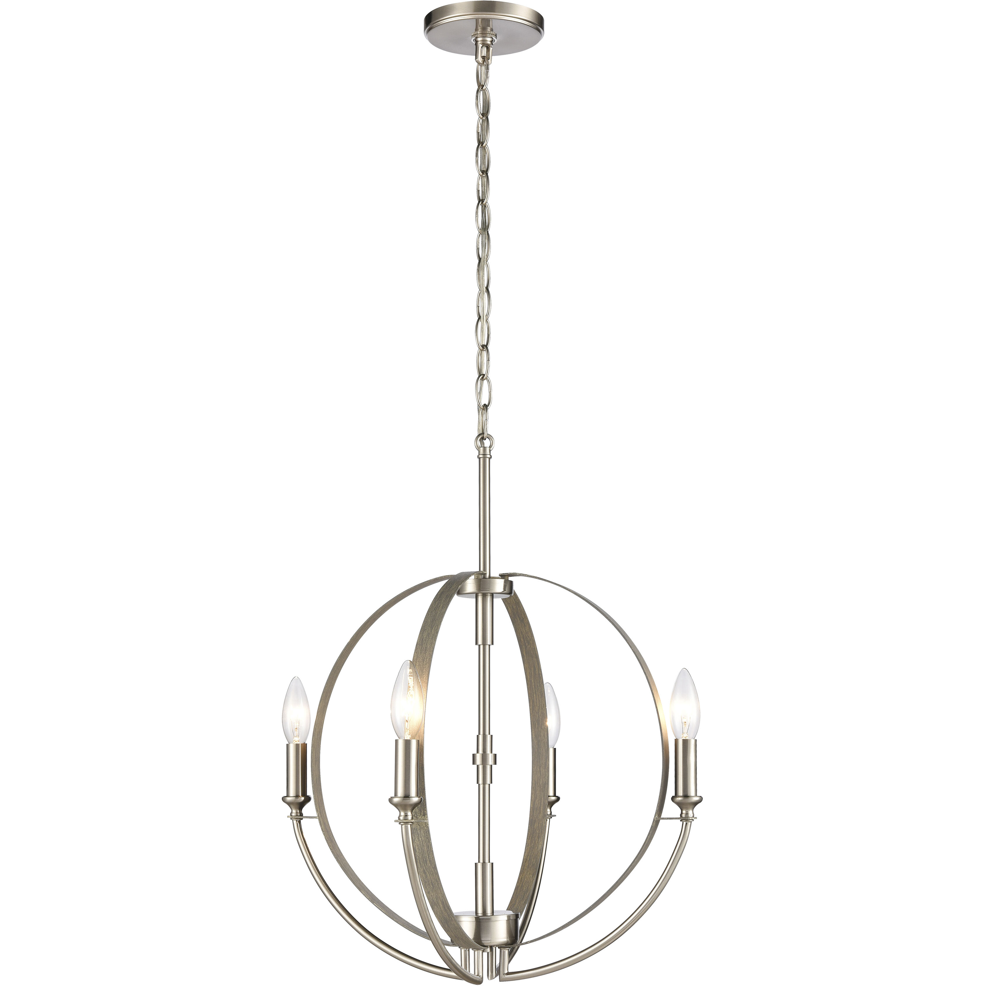 Rotunde 4 Light 18 inch Beechwood Chandelier Ceiling Light