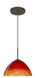 Tessa 1 Light Bronze Pendant Ceiling Light in Solare Glass, Incandescent