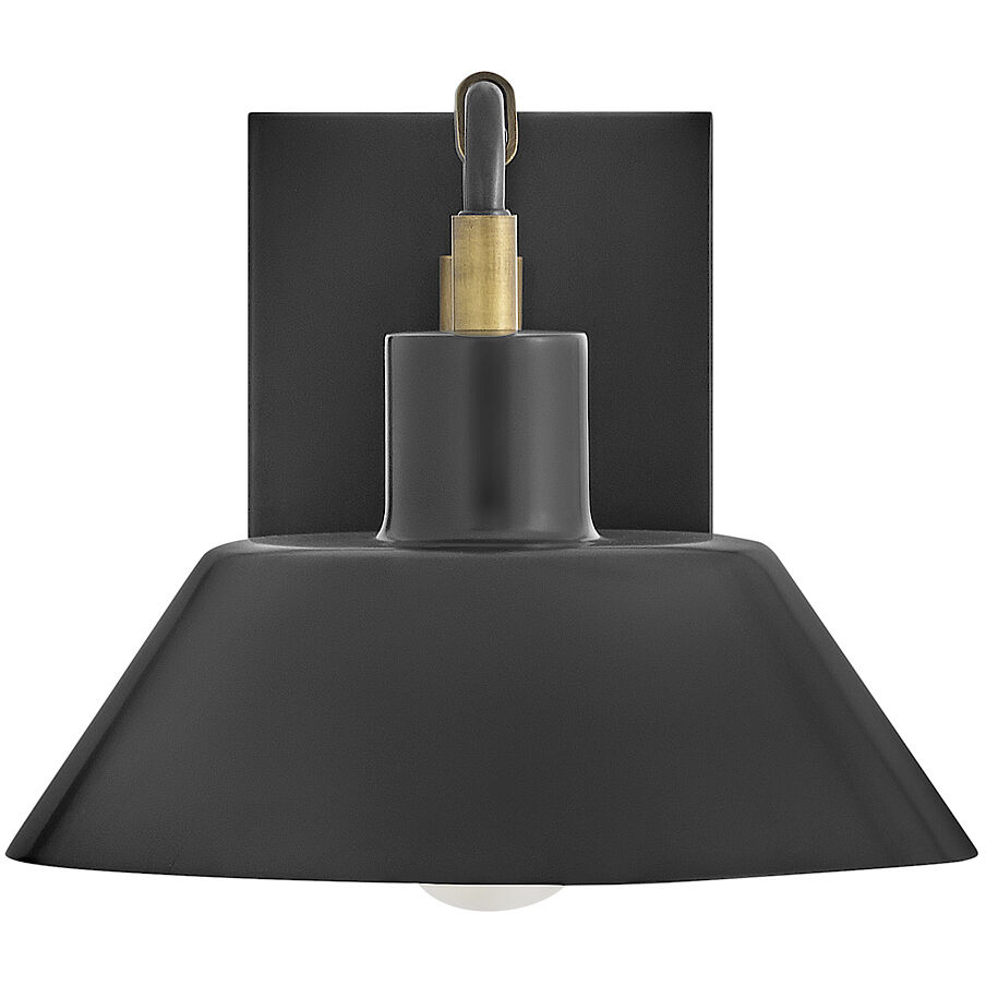 Brewster 1 Light 7.75 inch Black Oxide with Heritage Brass Outdoor Wall Mount