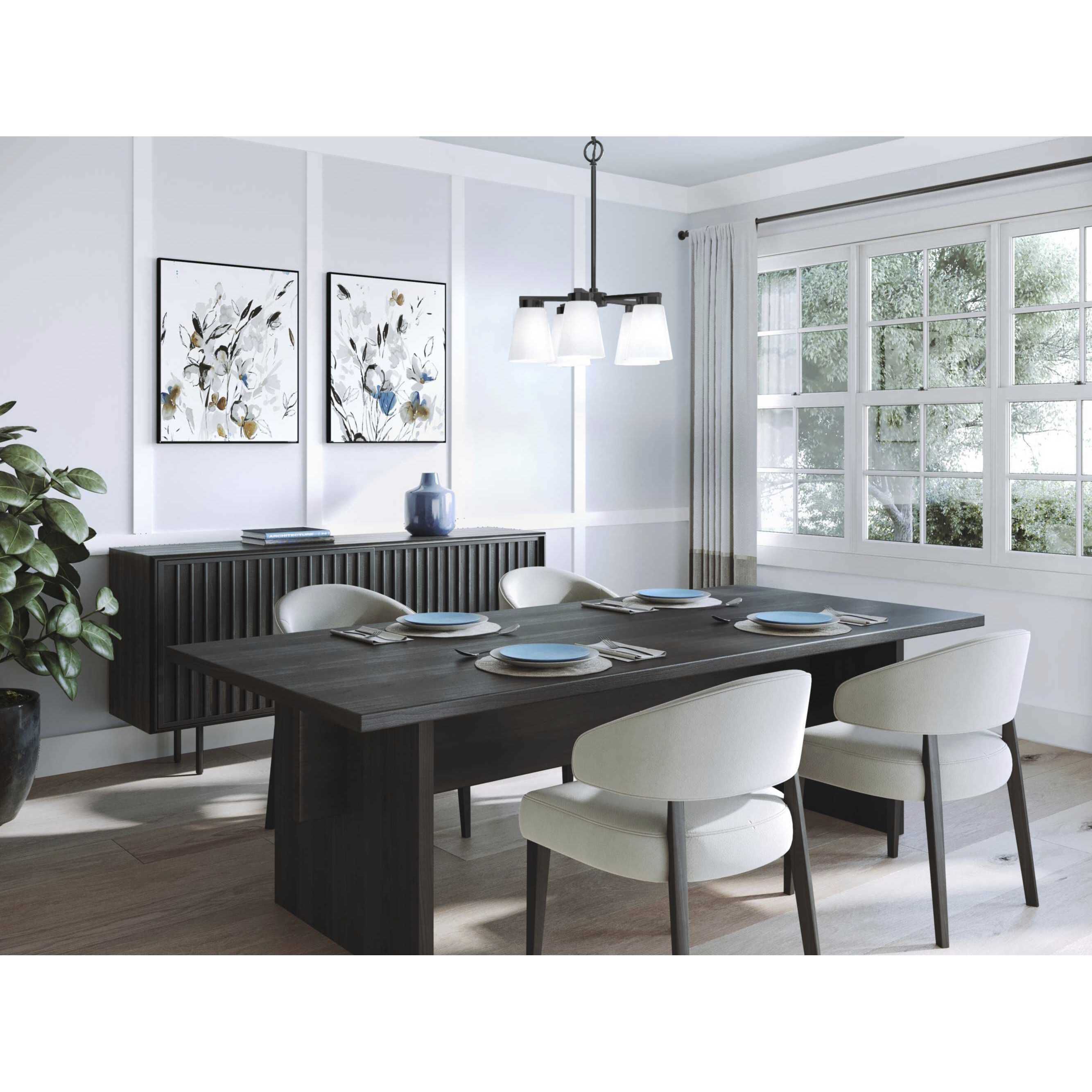 Tanner 5 Light 20.5 inch Matte Black Chandelier Ceiling Light